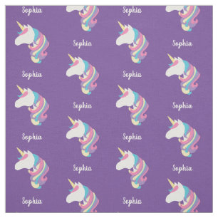 Cute Unicorn Personlig Lila Tyg