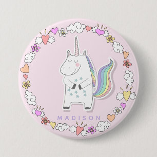 Cute Unicorn - Personlig Rosa Girls' Knapp
