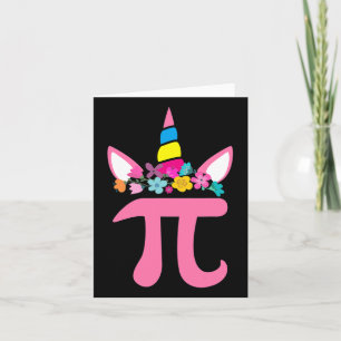 Cute Unicorn Pi Math Pun Pi Day Math Science Cute Kort