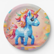 Cute Unicorn Pinata-födelsedagsinbjudan