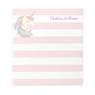 Cute Unicorn Pony Magic Fantasy Girly Rosa Rand Anteckningsblock