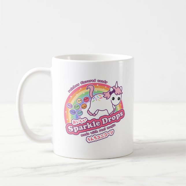 Cute Unicorn Poop Candy Kaffemugg (Vänster)