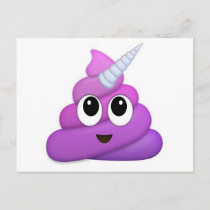 Cute Unicorn Poop emoji Vykort