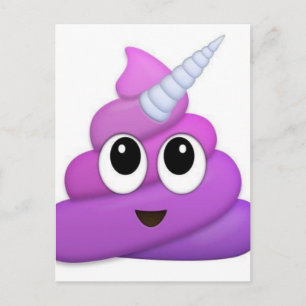 Cute Unicorn Poop emoji Vykort