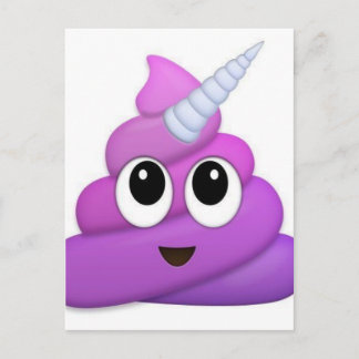 Cute Unicorn Poop emoji Vykort