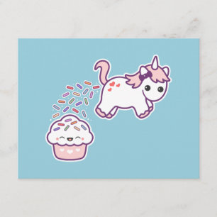 Cute Unicorn Poop Födelsedagsfest inbjudan