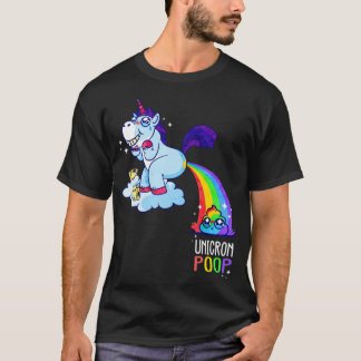 Cute Unicorn Pooping a Rainbow drama llama regnbåg T Shirt