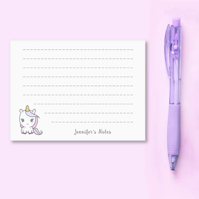 Cute Unicorn Post-it Block (Cute Unicorn Post-it Notes)