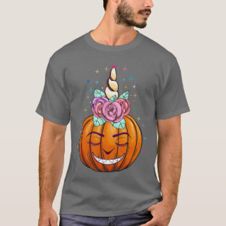 Cute Unicorn Pumpkin Halloween Thanksgiving Gift H T Shirt