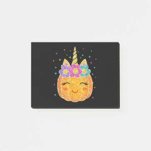 Cute Unicorn Pumpkin Halloween Thanksgiving Post-it Block