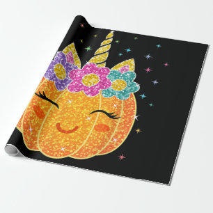 Cute Unicorn Pumpkin Halloween Thanksgiving Presentpapper