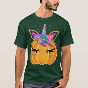 Cute Unicorn Pumpkin Halloween Thanksgiving T Shirt
