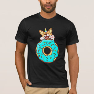 Cute Unicorn Puppy Welsh Corgi Donut Girls Kids T Shirt