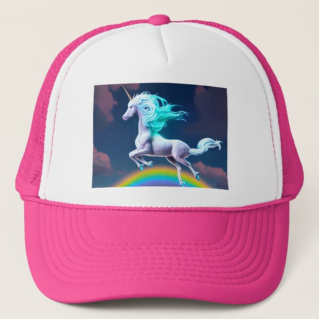 Cute Unicorn Raibow Clouds Keps (Framsida)