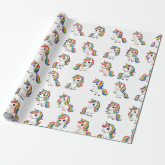 Cute Unicorn Rainbow Birthday Wrap Presentpapper