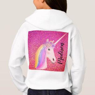 Cute Unicorn Rainbow Fantasy Rosa Glitter Namn T Shirt