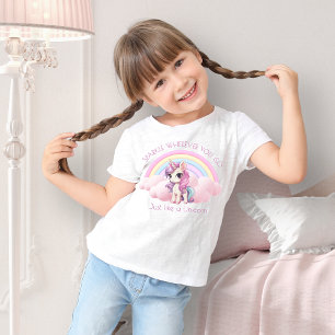 Cute Unicorn Rainbow Gnistra Girls T Shirt