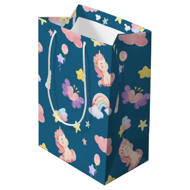 Cute Unicorn Rainbow hjärtballong star mönster (Baksidan Vinklad)