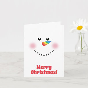 Cute Unicorn Rainbow Horn Nose Snögubbe Kort