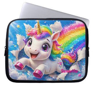 Cute Unicorn Rainbow Magical Sky Laptop Fodral