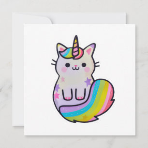 Cute unicorn-regnbåge inbjudningar