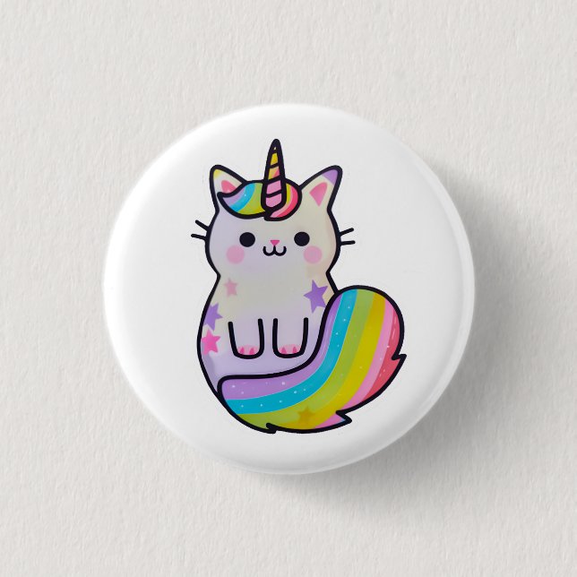 Cute unicorn-regnbåge knapp (Framsida)