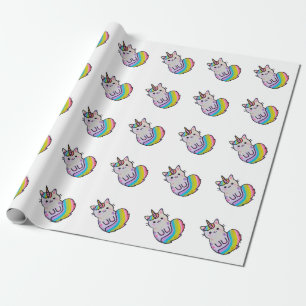 Cute unicorn-regnbåge presentpapper