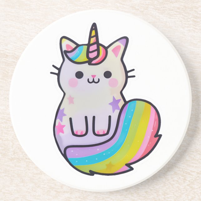Cute unicorn-regnbåge underlägg (Framsidan)