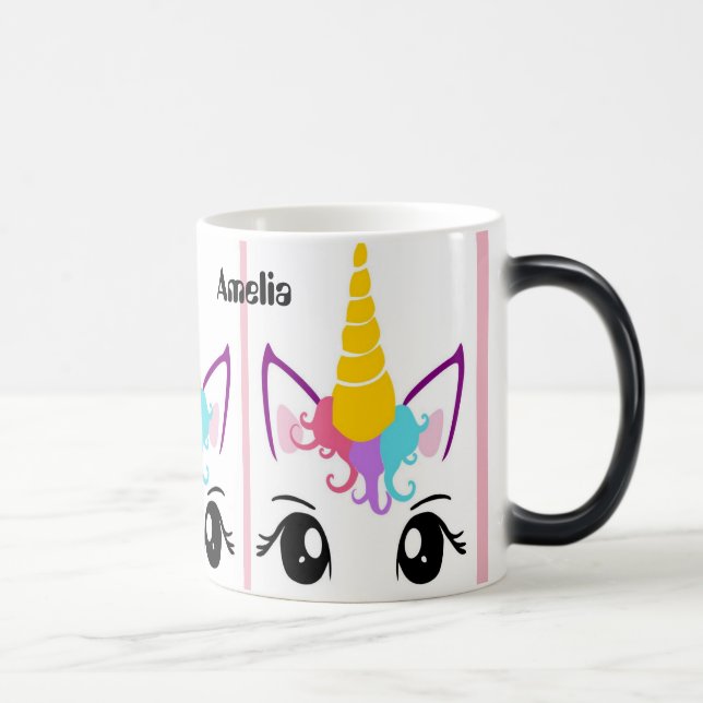 Cute Unicorn Reveal Mugg eget namn (Höger)