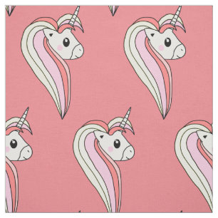 Cute Unicorn Rosa Girly Kids Mönster Tyg