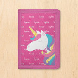 Cute Unicorn Rosa Personlig Kids Namn<br><div class="desc">Cute personlig girl unicorn wallet med ett modernt typsnitt. Du kan välja teckensnitt eller ändra färg i bakgrunden med hjälp av verktygen online.</div>