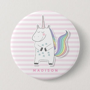 Cute Unicorn - Rosa Stripe Knapp