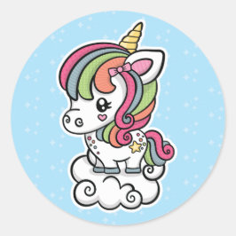 Cute Unicorn Runt Klistermärke