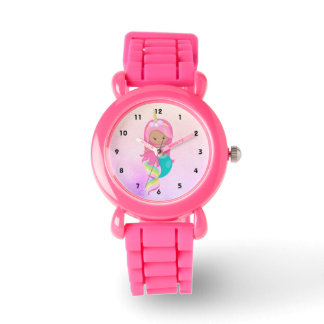Cute Unicorn Sjöjungfru Rosa Girl Barn Armbandsur