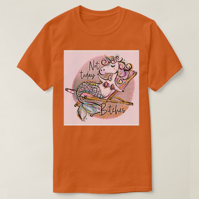 Cute Unicorn-Sjöjungfru: uppmjukning på dekorstole T Shirt (Design framsida)