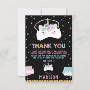 Cute Unicorn Sömnmask Slumpez Sleepover Party Tack Kort