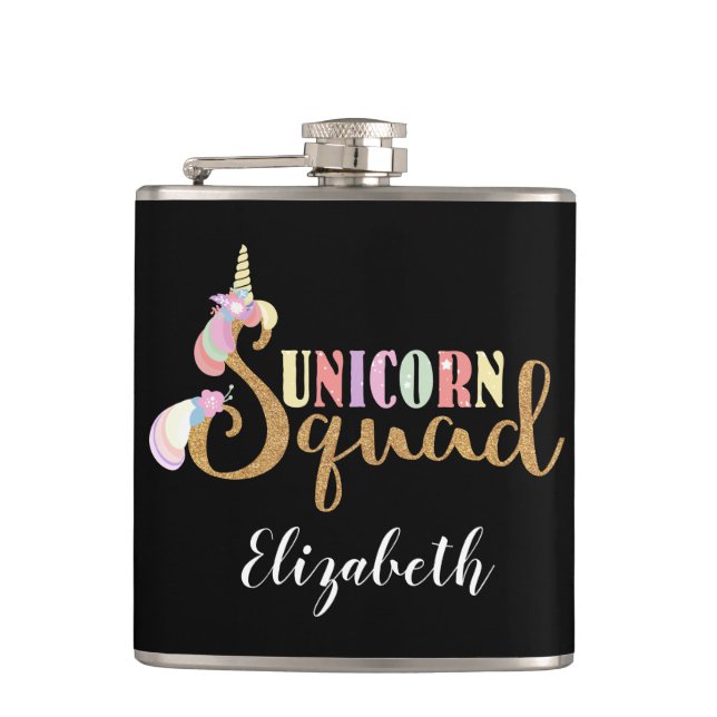 Cute Unicorn Squad Guld Glitter Fairy Fickplunta (Framsidan)