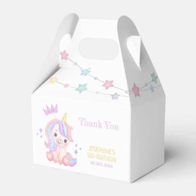 Cute Unicorn Stars Banner Fantasy Birthday Presentaskar (Framsidan Sidan)