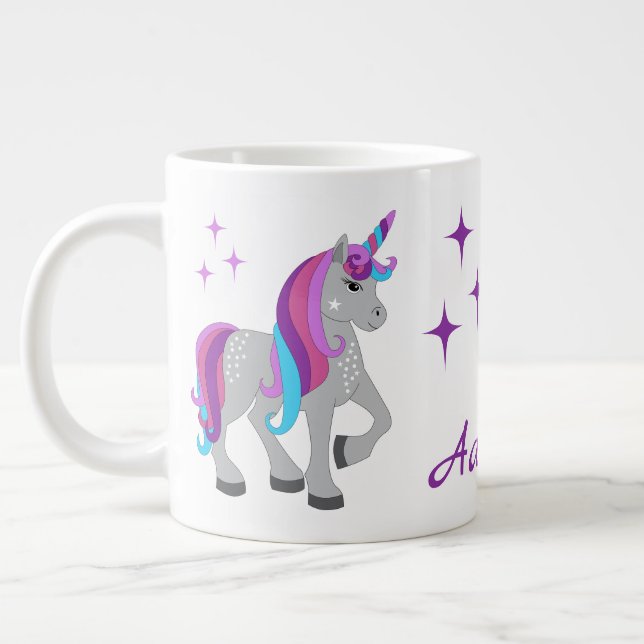 Cute Unicorn & Stars Jumbo Mugg (Vänster)