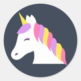 Cute unicorn Sticker Runt Klistermärke