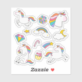 Cute Unicorn Stickers - Whimsisk Fantasy Klistermärken