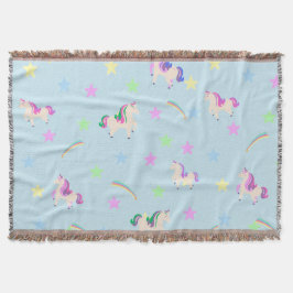 Cute Unicorn-stjärnor, sömlösa mönster Filt