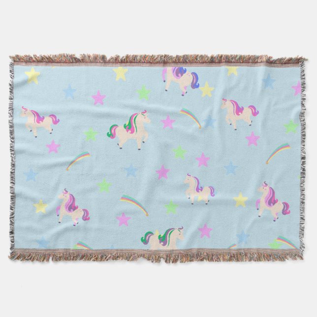 Cute Unicorn-stjärnor, sömlösa mönster Filt (Framsidan)