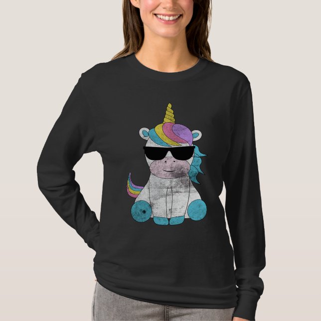 Cute Unicorn Sunglasses Unicorns Magical Creature  T Shirt (Framsida)