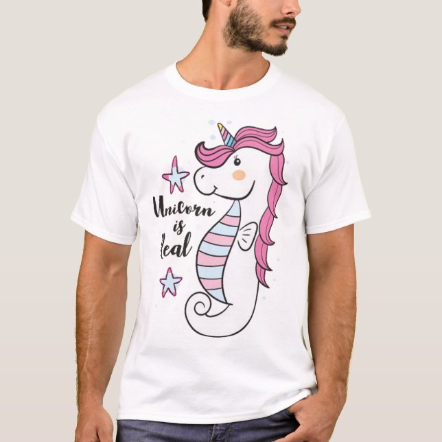 Cute Unicorn T Shirt (Framsida)
