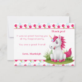 Cute Unicorn Tack-kort med Polka dots Tack Kort