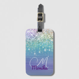 Cute Unicorn Turcos Lila glitter Faux Glitter Bagagebricka