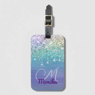 Cute Unicorn Turcos Lila glitter Faux Glitter Bagagebricka