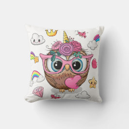 Cute Unicorn Uggla Kudde