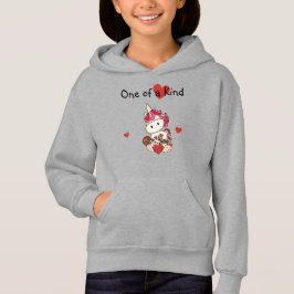 Cute Unicorn Valentine Day Hoodie med Hearts T Shirt